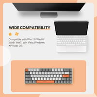 YINDIAO T8 60% Kompakt Gamer Billentyűzet, 68 Gombos Mechanikus Mini Keyboard, RGB Háttérvilágítás, Piros Switch, USB-C Kábel, PC/PS4 Kompat 7