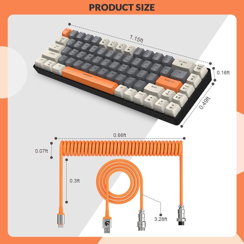 YINDIAO T8 60% Mechanikus Gaming Billentyűzet 68 Gomb TKL Brown Switch RGB