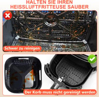 YINGRACE 20 cm szilikon forma légfriteusz XL 2 db Philips Cosori kompatibilis 5