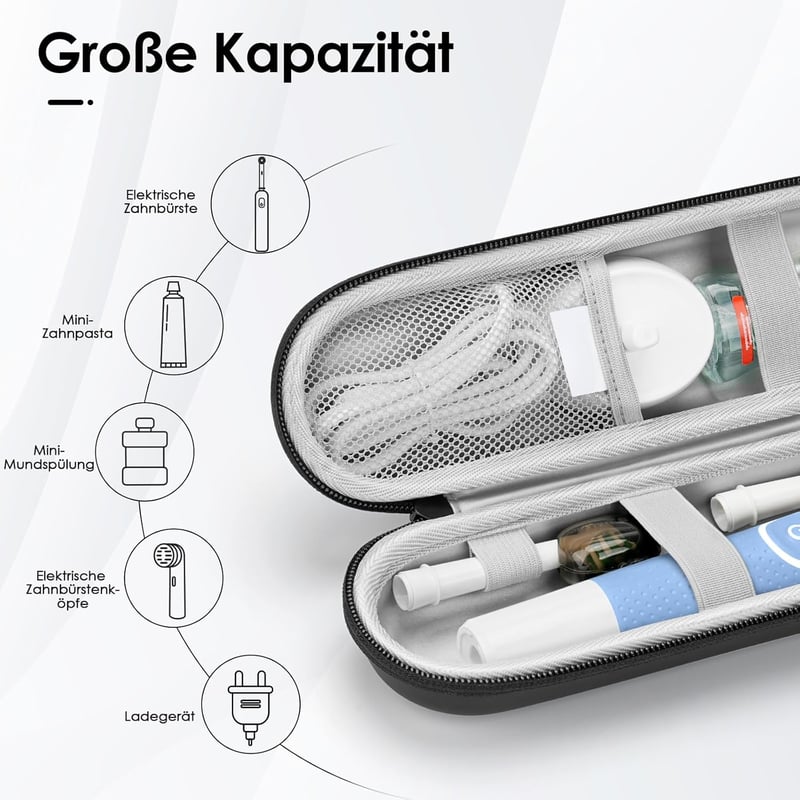 Yinke 2.0 Utazótok Oral-B és Sonicare elektromos fogkefékhez, fekete