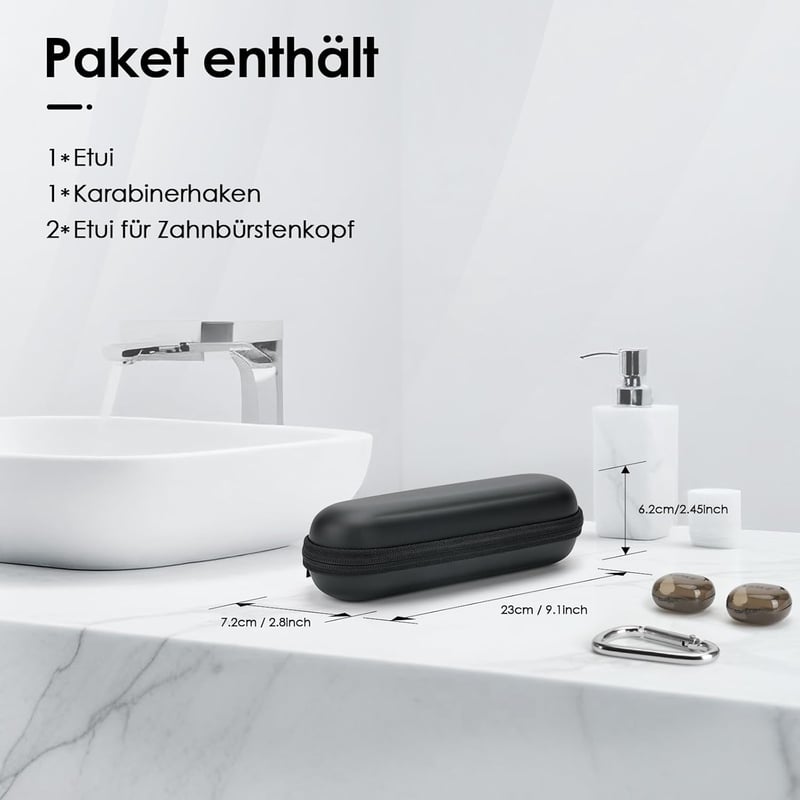 Yinke 2.0 Utazótok Oral-B és Sonicare elektromos fogkefékhez, fekete
