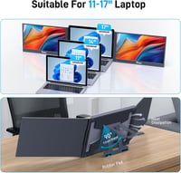 Yinker 15,6" FHD hordozható laptop monitor, 360° forgatható, 3 képernyős bővítés 3