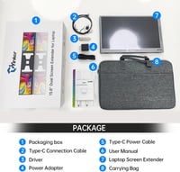 Yinker 15,6" FHD hordozható laptop monitor, 360° forgatható, 3 képernyős bővítés 8