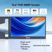 Yinker 15,6" FHD hordozható laptop monitor, 360° forgatható, 3 képernyős bővítés 4