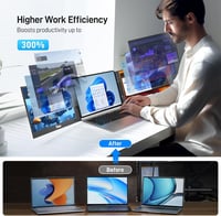 Yinker 15,6" FHD hordozható laptop monitor, 360° forgatható, 3 képernyős bővítés 6