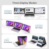 Yinker 15,6" FHD hordozható laptop monitor, 360° forgatható, 3 képernyős bővítés 5