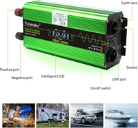 Yinleader 2000W/4000W Inverter 12V-230V Tiszta szinusz áramváltó USB portokkal 3