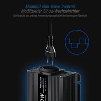 Yinleader 400 W inverter 12 V/230 V, 2 USB porttal 2