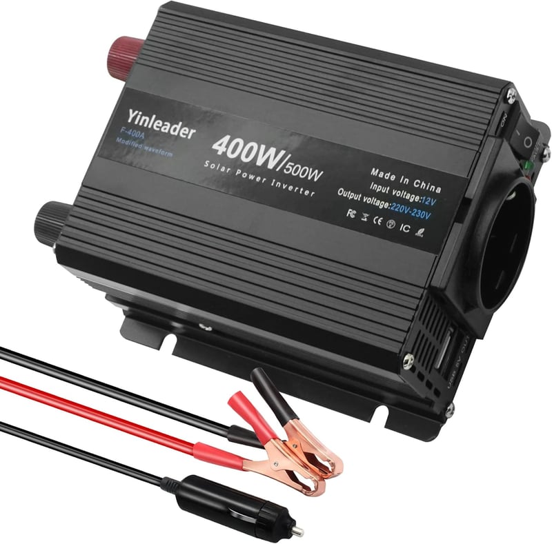 Yinleader 400 W inverter 12 V/230 V, 2 USB porttal