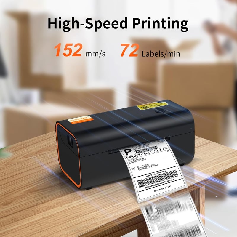 Yinleader 4x6 Bluetooth Termal Címkenyomtató DHL, Amazon, FedEx, UPS Kompatibilis