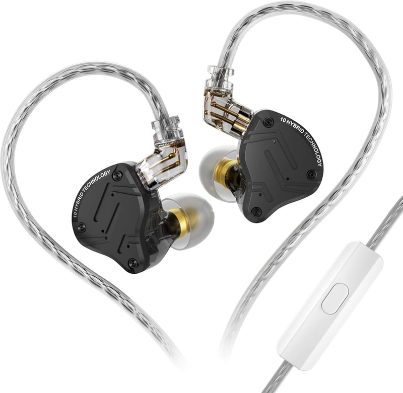Yinyoo KZ ZS10 PRO X Vezetékes Fülhallgató - 4BA+1DD Meghajtó, Leválasztható 0.75mm Kábel, Zajszigetelés, Mikrofonos Fekete In-Ear Monitor F