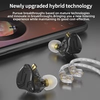 Yinyoo KZ ZS10 PRO X Vezetékes Fülhallgató - 4BA+1DD Meghajtó, Leválasztható 0.75mm Kábel, Zajszigetelés, Mikrofonos Fekete In-Ear Monitor F 7