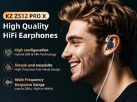 Yinyoo KZ ZS12 PRO X Vezetékes Fülhallgató Mikrofonnal - 1DD+5BA Hybrid Technológia, 4 Hangolási Opció, Fém Ház, Mély Basszus, Játékhoz 2