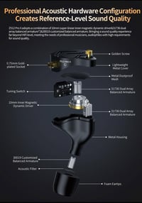 Yinyoo KZ ZS12 PRO X Vezetékes Fülhallgató Mikrofonnal - 1DD+5BA Hybrid Technológia, 4 Hangolási Opció, Fém Ház, Mély Basszus, Játékhoz 7