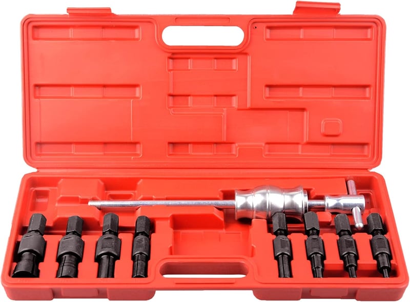 Yinyuan Tools 9 részes csapágylehúzó készlet, 8-32 mm, vak golyóscsapágy eltávolító, csúszókalapácsos belső készlet, tárolótáskával