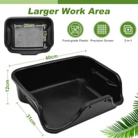 Yiomxhi Trim Tray so 150-mikrónovým peľovým sitom, ergonomická tácka na strihanie, 2-dielne sito na sušenie bylín, čierna 5