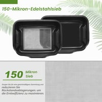 Yiomxhi Trim Tray so 150-mikrónovým peľovým sitom, ergonomická tácka na strihanie, 2-dielne sito na sušenie bylín, čierna 3