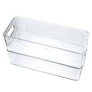 Set de 2 cutii de depozitare pentru frigider YiPHomn cu mâner, organizator din plastic transparent pentru bucătărie, cămară, birou