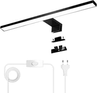 YIQAN LED tükörvilágítás 4000K, matt fekete – 30 cm, 5W 1