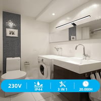 YIQAN LED tükörvilágítás 4000K, matt fekete – 30 cm, 5W 6