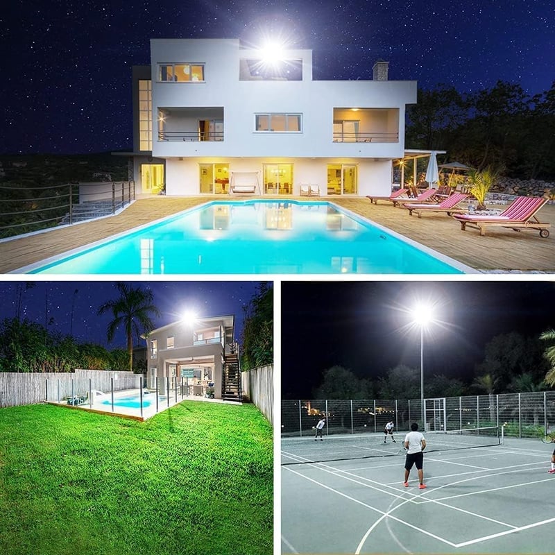 Proiector LED YIQIBRO 100W, IP67 impermeabil, 10000 lm, alb rece, exterior