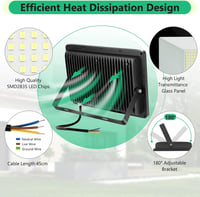 Proiector LED YIQIBRO 100W, IP67 impermeabil, 10000 lm, alb rece, exterior 3