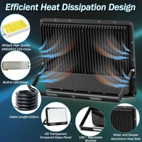 YIQIBRO 300W LED reflektor IP67 vízálló 30000 lm hideg fehér kültéri spotlámpa 3