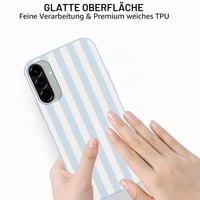 Silikónový TPU ochranný kryt Yirlbey na Samsung Galaxy A56, 6,7 palca, letný modro-biely pruhovaný vzor pre dievčatá 6