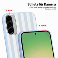 Silikónový TPU ochranný kryt Yirlbey na Samsung Galaxy A56, 6,7 palca, letný modro-biely pruhovaný vzor pre dievčatá 3