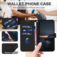 Čierne flipové puzdro z PU kože na Huawei P30 Lite s priehradkou na karty, knižkový ochranný obal s funkciou peňaženky 2