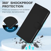 Čierne flipové puzdro z PU kože na Huawei P30 Lite s priehradkou na karty, knižkový ochranný obal s funkciou peňaženky 3