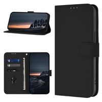 Čierne flipové puzdro z PU kože na Huawei P30 Lite s priehradkou na karty, knižkový ochranný obal s funkciou peňaženky 1