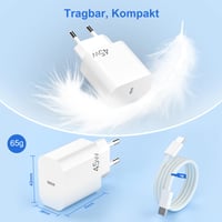 YISH 45W GaN USB-C brzi punjač - PD3.0 kompaktni mrežni punjač za iPhone 17/16/15 Pro Max/Samsung S25/S24/S23 uređaje, sa 60W Type-C kabelom 6