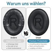 Náhradné náušníky YISH pre slúchadlá Bose QuietComfort 35 QC35 QC35 II QC45 AE2 AE2i AE2w – vankúšiky z proteínovej kože a pamäťovej peny, priemer 56 mm 6