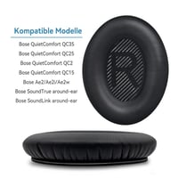 Náhradné náušníky YISH pre slúchadlá Bose QuietComfort 35 QC35 QC35 II QC45 AE2 AE2i AE2w – vankúšiky z proteínovej kože a pamäťovej peny, priemer 56 mm 2