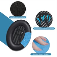 Náhradné náušníky YISH pre slúchadlá Bose QuietComfort 35 QC35 QC35 II QC45 AE2 AE2i AE2w – vankúšiky z proteínovej kože a pamäťovej peny, priemer 56 mm 3