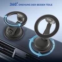 Suport Auto Magnetic pentru Telefon YISH cu 34 Magneți N52, Suport Rotativ 360° pentru Smartphone, compatibil cu iPhone 17 16 15 14 13 12 și toate tipurile de smartphone-uri 3