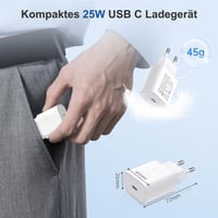 Încărcător rapid YISH USB-C 25W - Adaptor de rețea PD 3.0 cu cablu USB-C de 1 m (60W) 6