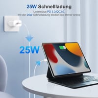 Încărcător rapid YISH USB-C 25W - Adaptor de rețea PD 3.0 cu cablu USB-C de 1 m (60W) 3