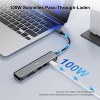 YISH USB-C Hub 6 az 1-ben, PD 100W, 4K HDMI, 2x USB-A, SD/TF kártyaolvasó - szürke 4
