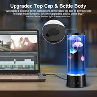 YISITONG Lampă de lavă cu meduze LED, acvariu decorativ cu 17 culori schimbătoare, lampă de veghe pentru camera copiilor, acasă și la birou 3