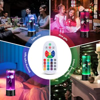 YISITONG Lampă de lavă cu meduze LED, acvariu decorativ cu 17 culori schimbătoare, lampă de veghe pentru camera copiilor, acasă și la birou 6