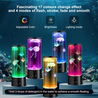 YISITONG Lampă de lavă cu meduze LED, acvariu decorativ cu 17 culori schimbătoare, lampă de veghe pentru camera copiilor, acasă și la birou 2