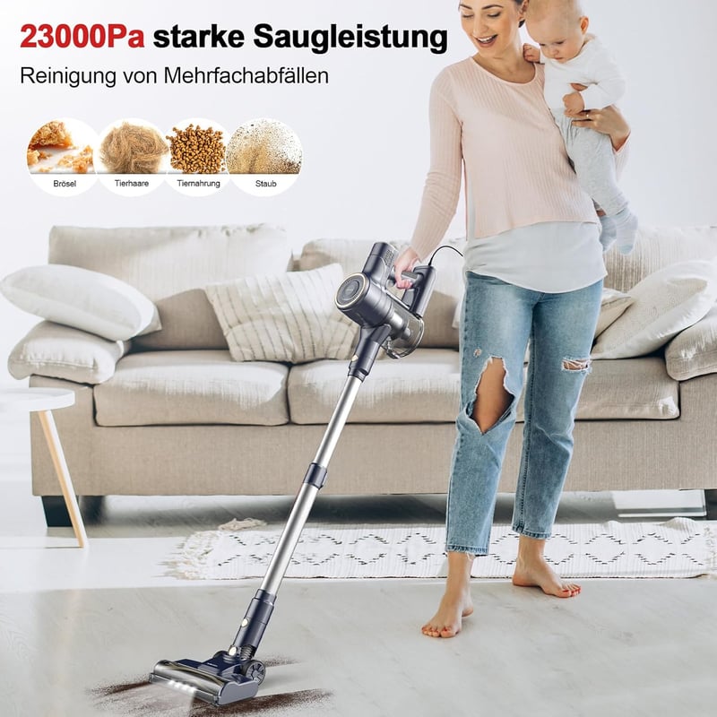 YISORA 6 az 1-ben Porszívó 23 Kpa Erős Szívóerő 600W Motor Vezetékes
