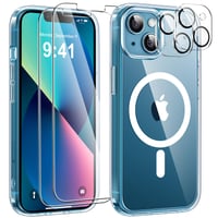 YisrLery 5 v 1 MagSafe kryt pre iPhone 13 – priehľadný, s 2 ks sklenených fólií a 2 ks chráničov fotoaparátu 1