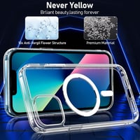 YisrLery 5 v 1 MagSafe kryt pre iPhone 13 – priehľadný, s 2 ks sklenených fólií a 2 ks chráničov fotoaparátu 6