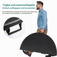 YITAHOME 122 cm okrugli sklopivi stol s ručkom za nošenje, otporan na vremenske uvjete, metalni okvir, ploča stola 4 cm, za vanjsku/unutarnju upotrebu, crni, za zabave, kampiranje, roštiljanje 3