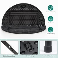 YITAHOME 122 cm okrugli sklopivi stol s ručkom za nošenje, otporan na vremenske uvjete, metalni okvir, ploča stola 4 cm, za vanjsku/unutarnju upotrebu, crni, za zabave, kampiranje, roštiljanje 4