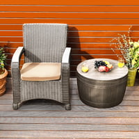Cutie de depozitare pentru grădină YITAHOME 127 litri, impermeabilă, cu posibilitate de încuiere, cutie rotundă de exterior pentru perne, unelte de grădină și accesorii de piscină, maro deschis 5