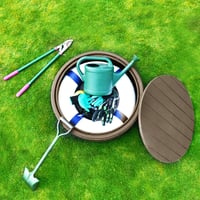Cutie de depozitare pentru grădină YITAHOME 127 litri, impermeabilă, cu posibilitate de încuiere, cutie rotundă de exterior pentru perne, unelte de grădină și accesorii de piscină, maro deschis 3
